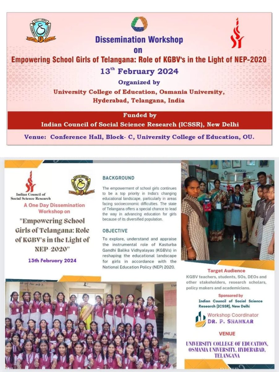 Join in the workshop to empower girls through education in the light of NEP 2020 <a href="/ABVPTelangana/">ABVP Telangana</a> <a href="/dpradhanbjp/">Dharmendra Pradhan</a> @ncteDelhi <a href="/EduMinOfIndia/">Ministry of Education</a> <a href="/icssr/">Indian Council of Social Science Research (ICSSR)</a> <a href="/NIEPA_Official/">NIEPA</a> <a href="/AshishSainram/">Ashish Chauhan</a> <a href="/kishanreddybjp/">G Kishan Reddy</a> <a href="/drlaxmanbjp/">Dr K Laxman</a> <a href="/ABVPVoice/">ABVP</a> <a href="/JagathKrishnaIN/">JagathKrishna Yadav| जगत कृष्ण यादव|జగత్ కృష్ణ</a>