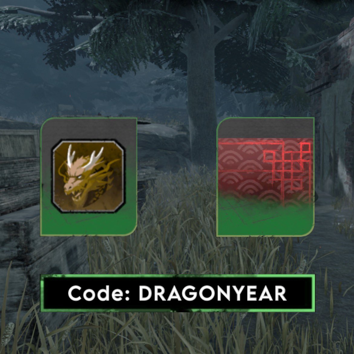 dbdcodes's tweet photo. Code: DRAGONYEAR

For Dragon Head Badge And Red Gift Banner https://t.co/1qFA2kXmV7