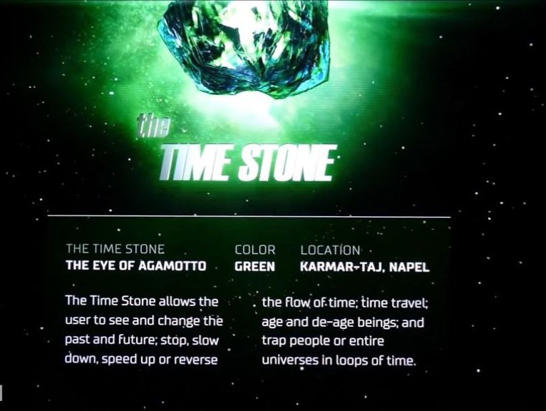 tyfix77's tweet photo. 2/2 It’s just that at the Marvel Studios exhibition it is written that the Time Stone is capable of trapping universes in a time loop https://t.co/e8IxwR9Z0r