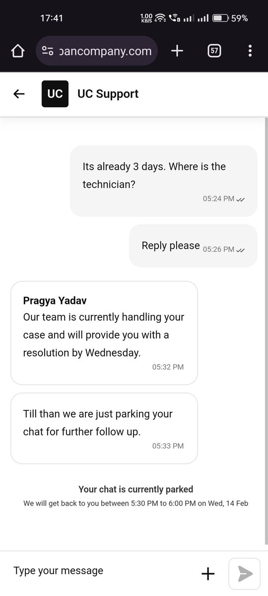 VigyanGeek's tweet photo. What kind of reply is this @urbancompany_UC ? Is this the way your staff gives importance to customers. @cromaretail you should also be responsible about each detail of the product and service, if bought from your store. https://t.co/7Xp2a5l4ro