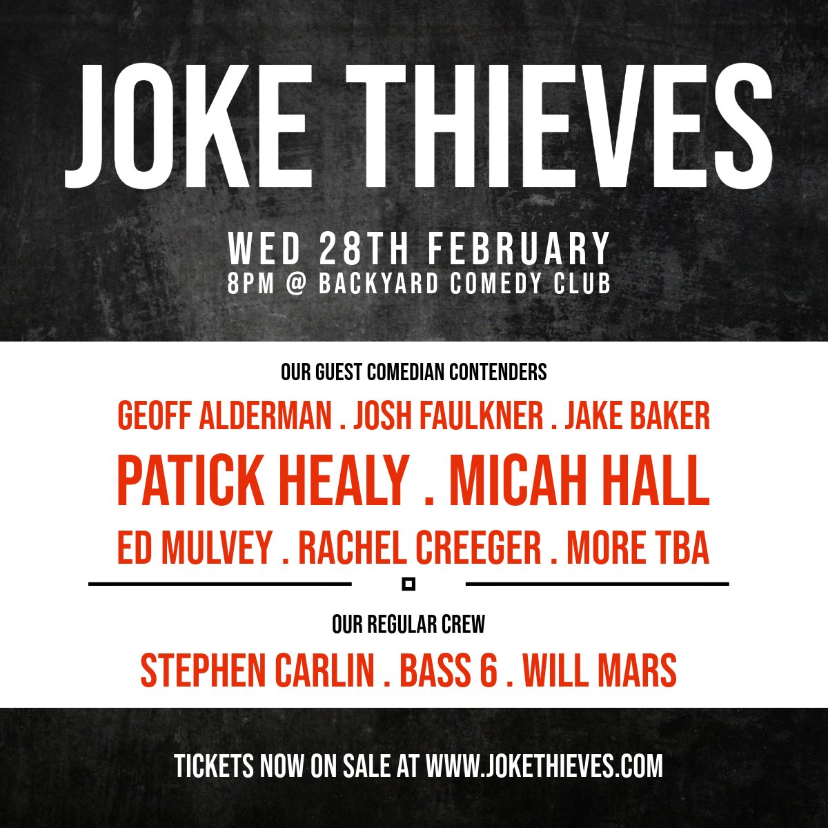 🚨ANNOUNCEMENT🚨

Our original BATTLE FORMAT is back for the next recording <a href="/Backyard_Comedy/">Backyard Comedy Club</a> on February 28th

EARLY BIRD TICKETS: designmynight.com/london/bars/be…

Joke Thieves is the live comedy show where comedians perform their own jokes &amp; then each other’s 

JokeThieves.Com