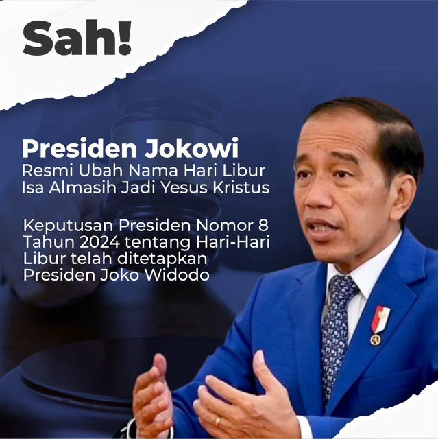 Kemenag_RI's tweet photo. Perubahan nomenklatur "Isa al Masih" menjadi "Yesus Kristus" adalah ikhtiar demi mengukuhkan toleransi dan menjamin kebebasan beragama di Indonesia. 

(Presiden Joko Widodo) 

#TerimaKasihPresidenID https://t.co/h2H8zjK8gH