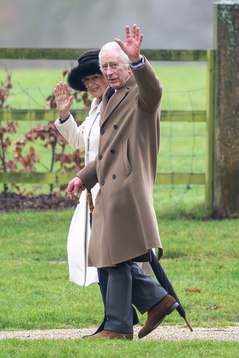 King Charles and Queen Camilla attend church on the Sandringham estate the week after he was diagnosed with cancer #KingCharlesIII #QueenCamilla #Sandringham