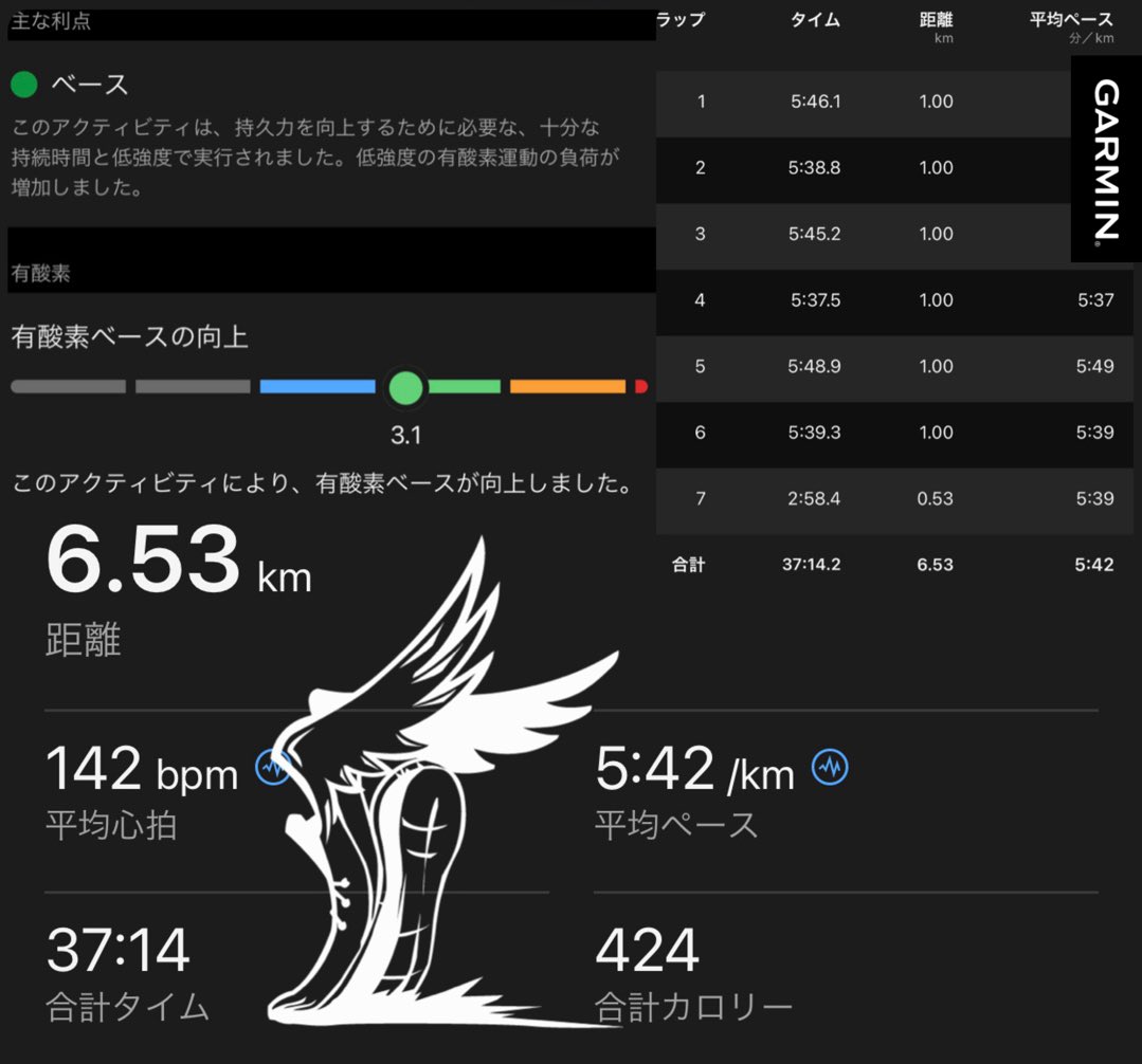 tatsuya69439928's tweet photo. 本日のランニング🏃‍♂️
脛の内側に軽い痛みがあったので短めに
#ランニング 
#GARMIN
#Forerunner255
#TATTA
#フルマラソンの練習 
#とくしまマラソンに向けて https://t.co/GwakWAFJZw