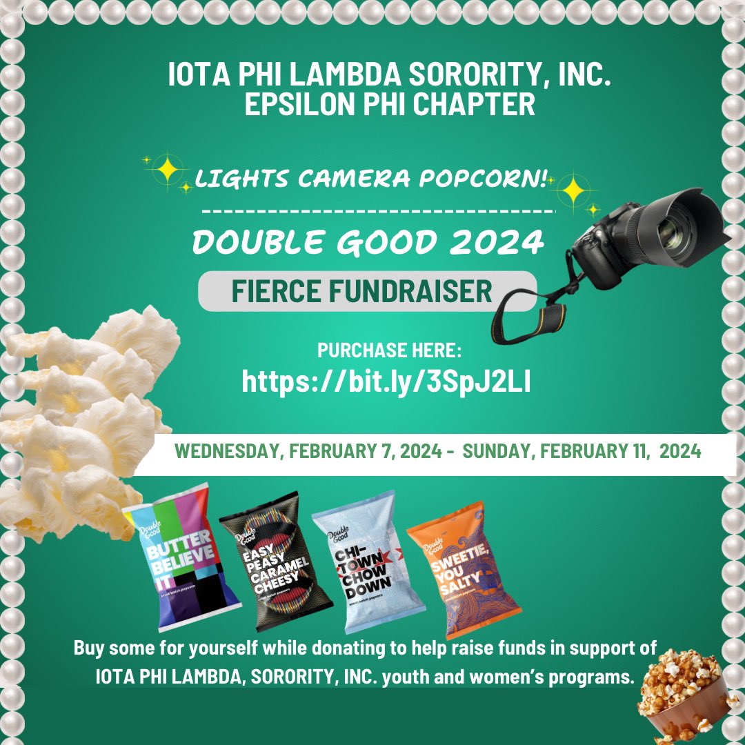 EPhi2016ipl's tweet photo. Good morning! Our Fierce Fundraiser will close at 12:00pm TODAY. 🍿 Don’t miss out on purchasing your popcorn at https://t.co/3ip1iRY3kk. We appreciate your support! 😉
*You may also donate to our chapter via Zelle at ephi2016ipl@gmail.com. 💵
#EPhiShares
#FundraiserTime https://t.co/YOkCRoBRj8