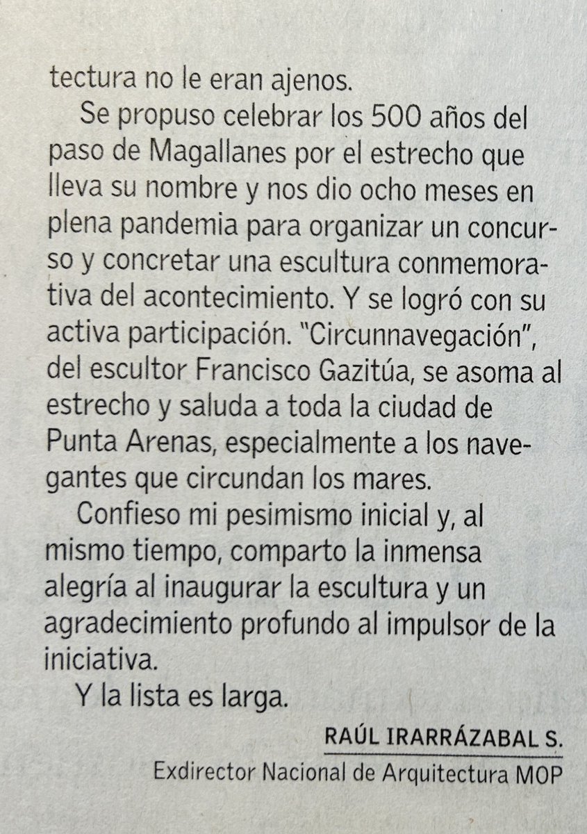 Comparto carta publicada hoy en El Mercurio.
<a href="/MopMagallanes12/">MOP Magallanes</a> <a href="/mop_chile/">Ministerio de Obras Públicas🇨🇱</a>