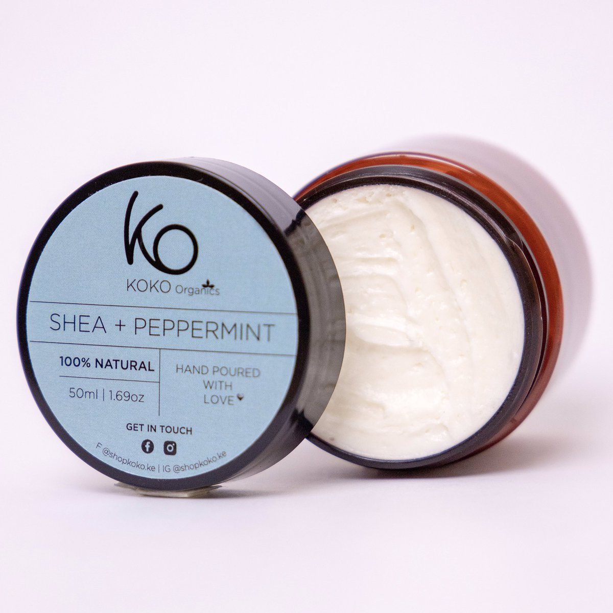 ✨Shea + Peppermint 🍃✨. Our refreshing new scent, available also in 50ml jars. 

#100%Natural #Organic #ColdPressed 
#SheaButter #PeppermintEssentialOil
 #SkinCare #HairCare #SkinEssentials #HairEssentials #HandPoured
#MadeWithLove