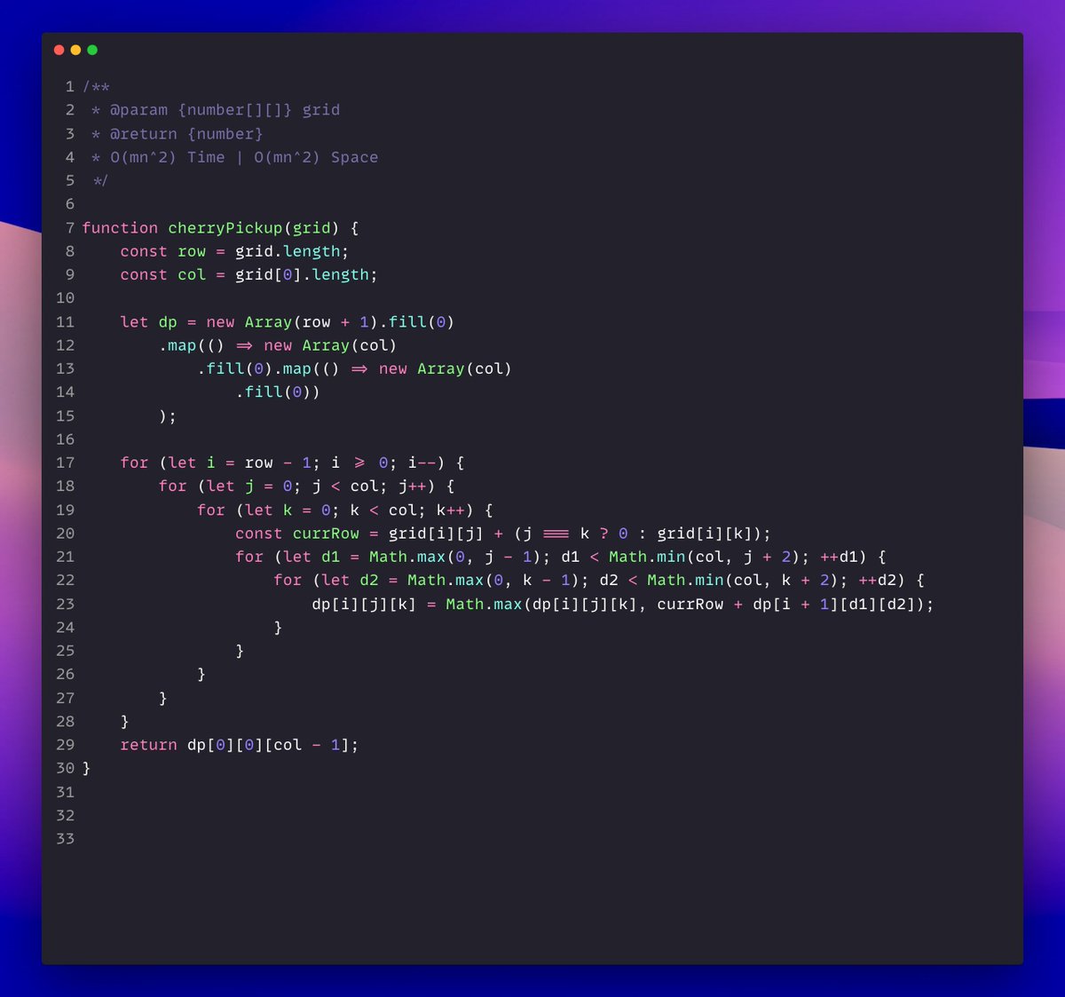 mesunilbagde's tweet image. Daily Coding Problem

1463. Cherry Pickup II

#coding #alwaysbecoding #learnbydoing #javascript #leetcodestreak