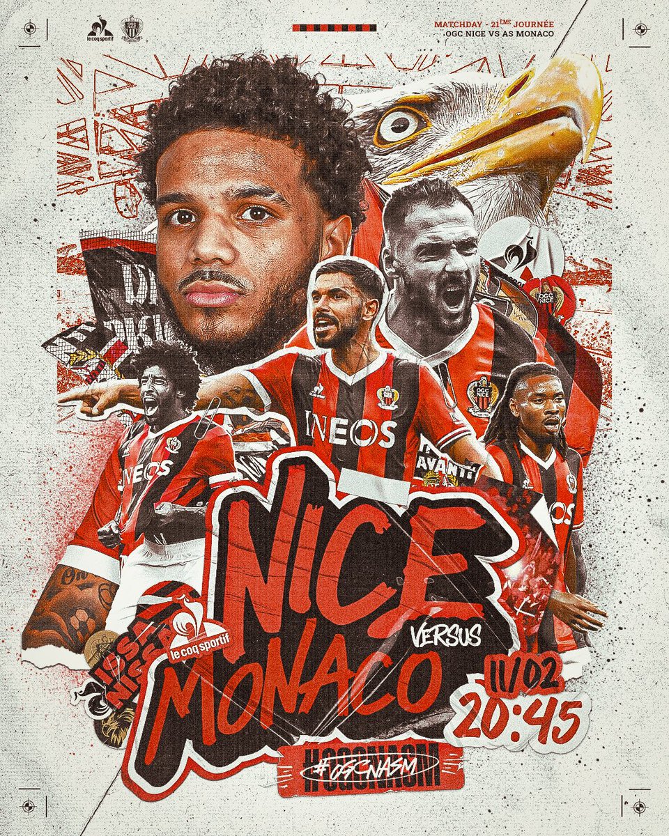 𝑫𝒆𝒓𝒃𝒚 𝒅𝒆 𝒍𝒂 𝑪𝒐𝒕𝒆 𝒅'𝑨𝒛𝒖𝒓 🦅🌅 @ogcnice 🆚 @AS_Monaco Visuel pour @lecoqsportif #OGCNASM