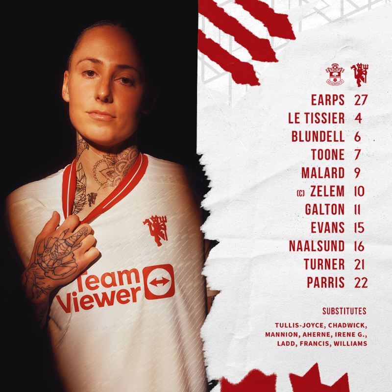 ManUtdWomen's tweet photo. How the Devils line up against the Saints ⚔️

#MUWomen || #WomensFACup