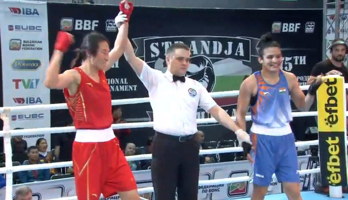 IndiaSportsHub's tweet photo. ARUNDHATI WINS SILVER

Arundhati Loses the final 1-4, she was level with World champ Liu Yang of China after 2 rds 

She takes 🥈 in women's 66kg at Strandja.

#Strandja https://t.co/QWiUFT3FnT