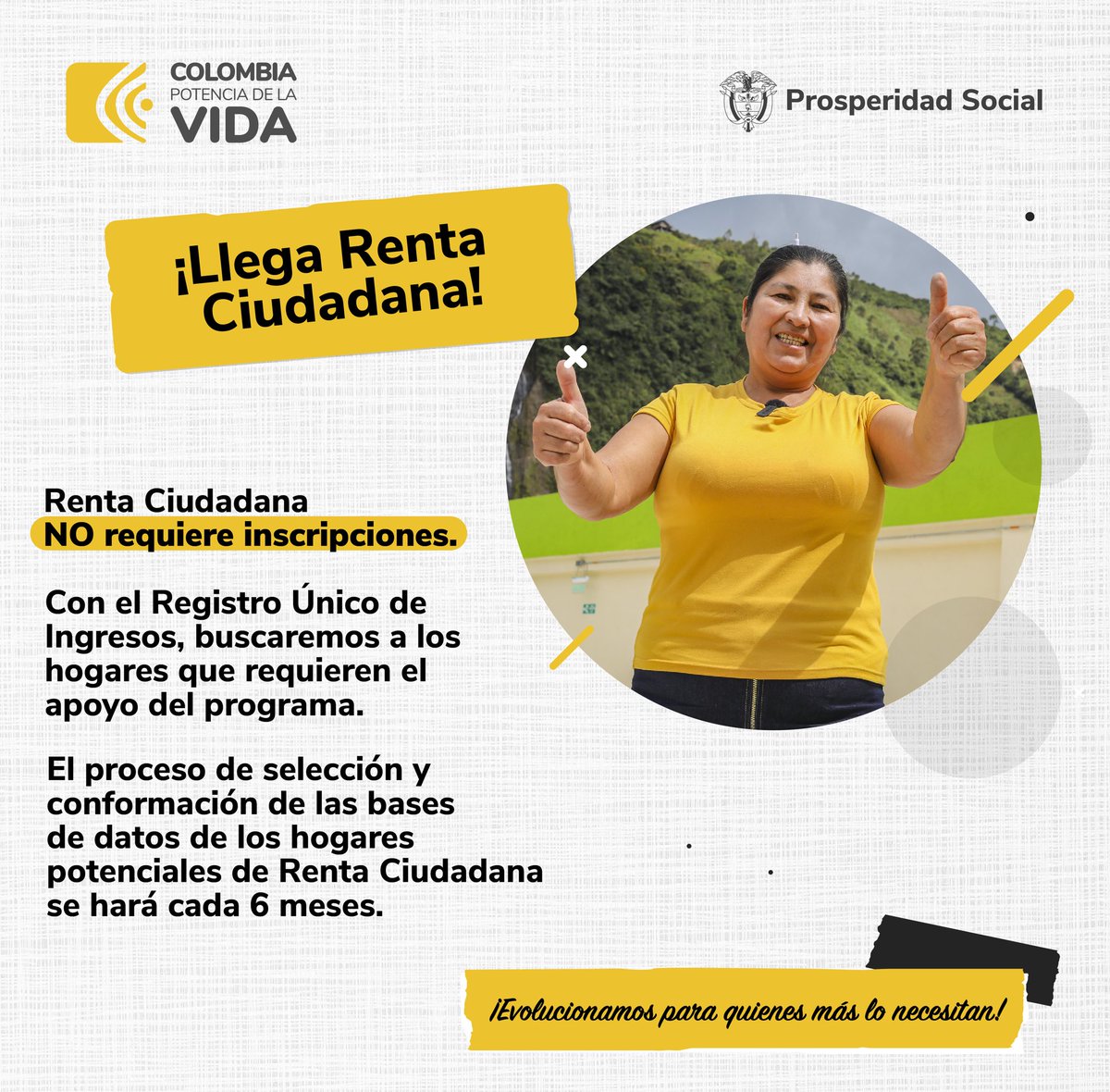 ProsperidadCol's tweet photo. #ABC | #RentaCiudadana "La gente ya no se va a inscribir para recibir el subsidio, sino que el Estado empieza a ubicar y caracterizar los hogares. Esto nos lo va a permitir el Registro Social de Hogares: que los programas sociales lleguen de manera eficiente". Dir Laura Sarabia. https://t.co/csuRQTqZhC