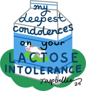 day 2 sticker: lactose intolerance 😔😔😔