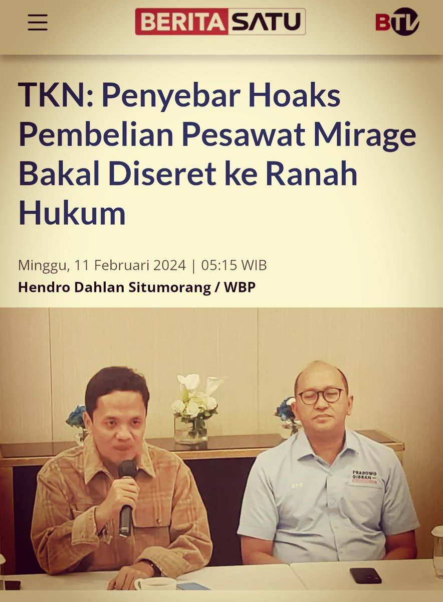 Kalo rangorang sprti ini berkuasa, mulut klen bakal dibungkam.
Protes dikit dituduh subversif..

Ingat tgl 14 jangan salah Pilih atau bakal susah Pulih!

beritasatu.com/nasional/27989…