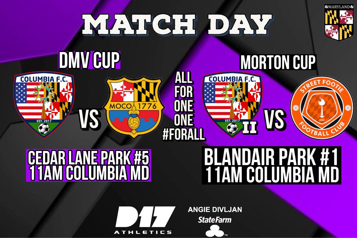 columbiafcmd's tweet photo. ⚽️⚔️ #matchday @marylandsoccer cups group stages for the #DMVCup and the #MortonCup are coming to an end, we fight for a playoff spot in both fronts today. Come support local #soccer VAMOS!!! All for One, One #ForAll #cfcmd #maryland https://t.co/ju0c7WEqnO