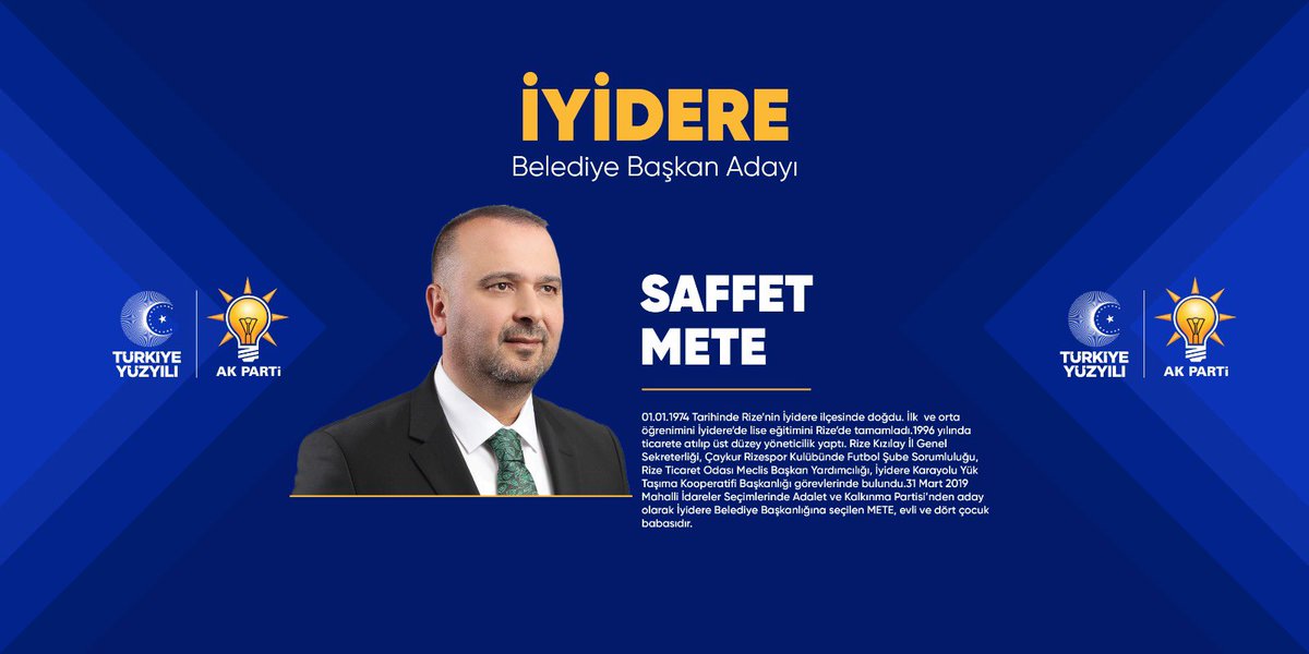 İyidere Belediye Başkan adayımız  ilimize,İyidere İlçemize hayırlı olsun
Rize için #HazırızKararlıyız #rize #iyidere