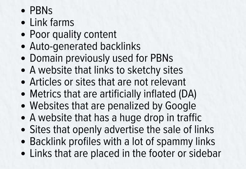 Backlinks That are Not Safe to Purchase

Here are a few things that you need to avoid when looking for backlink opportunities in 2024

#searchengineoptimization #offpageoptimization #backlinks