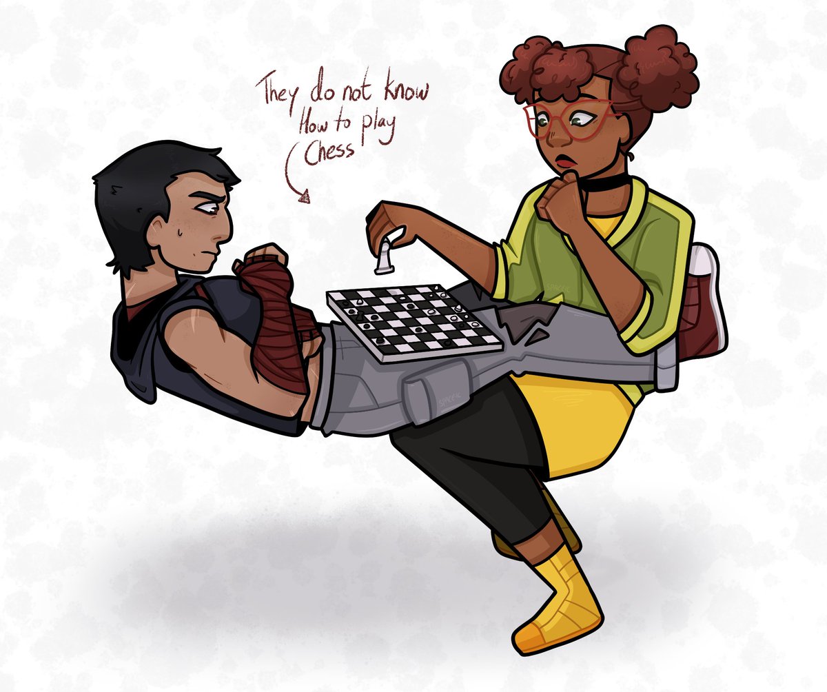 They don’t know how to play chess and are using pebbles to substitute the missing pieces ‼️ 

#rottmnt #CaseyJones #AprilOneil