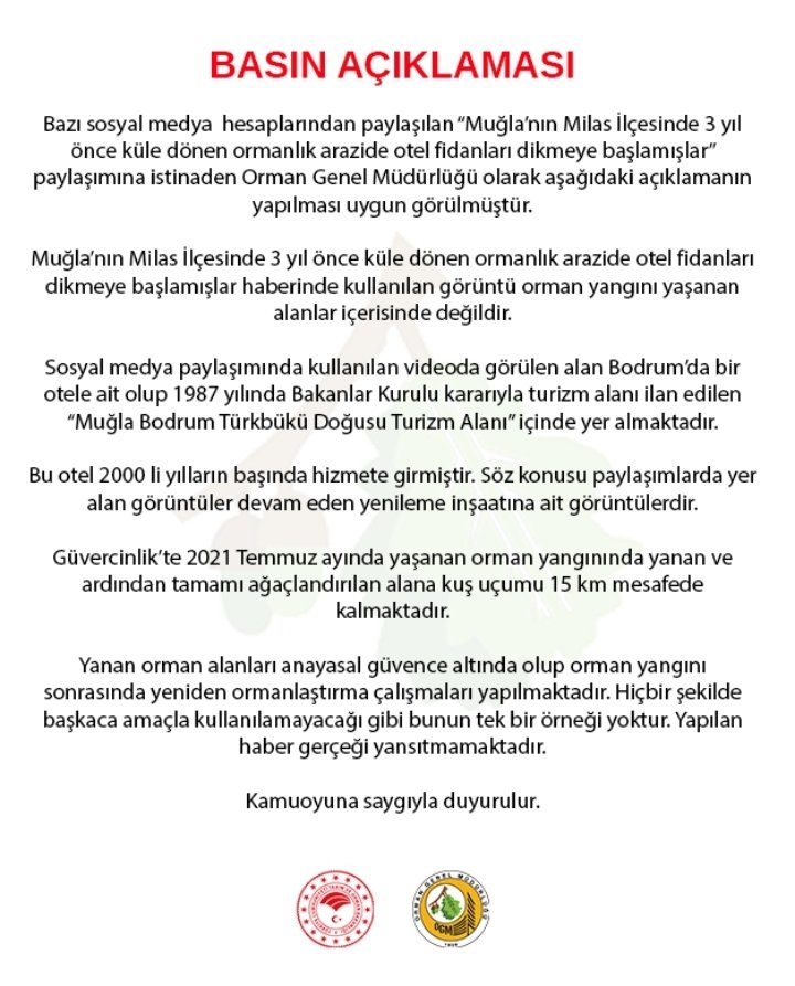 KAMUOYUNA SAYGI İLE DUYURULUR!