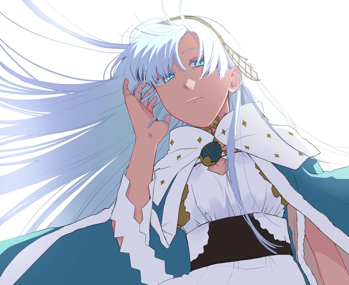 anastasia (fate) 1girl long hair solo white hair blue eyes dress hairband  illustration images