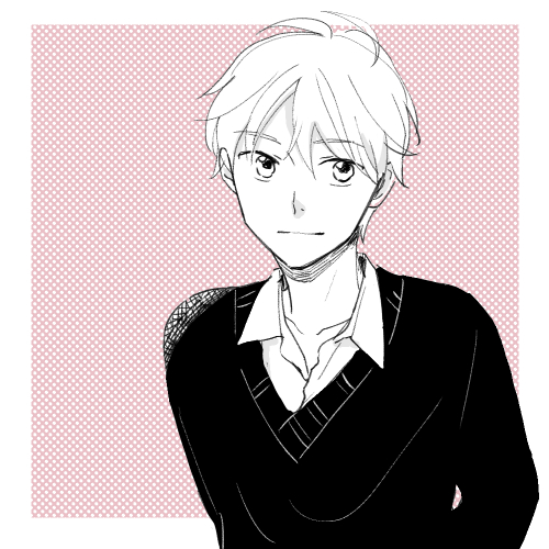 「アキはめちゃ描きやすいので楽いままでずっと制服だったけど、次話は大学生になります」|パンダのイラスト