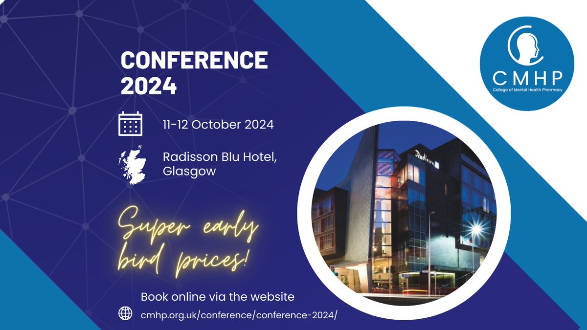Conference bookings are open!
Book before end of Feb for super early bird discount  #CMHP24 cmhp.org.uk/conference/con… <a href="/NNEvents/">NN Events</a>