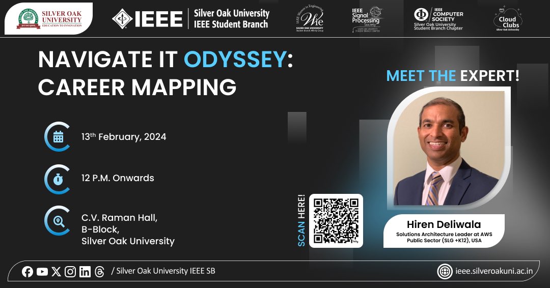 Ready to elevate your AWS #career? Join us at “Navigate IT Odyssey: AWS Career Mapping” with #IEEESOUSB & #AWSCloudClubsSOU. Explore #careerstrategies, engage with #industry #experts, and gain #realworld #AWS wisdom with a blend of expertise & cloud fun. Register now! #ieee #sou