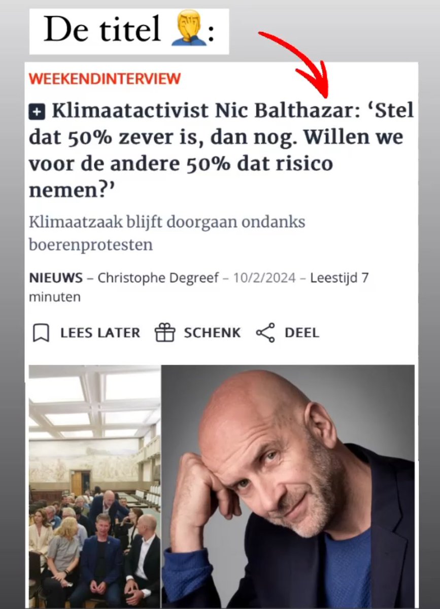 In een poging de polarisering in de #klimaatzaak tegen te gaan neem ik de uitnodiging van #doorbraak aan. De journalist speelt het correct, tot men in de titel je woorden verdraait, en het onbegrip lekker kan doorgaan. #spijtig #clickbait. doorbraak.be/klimaatactivis…