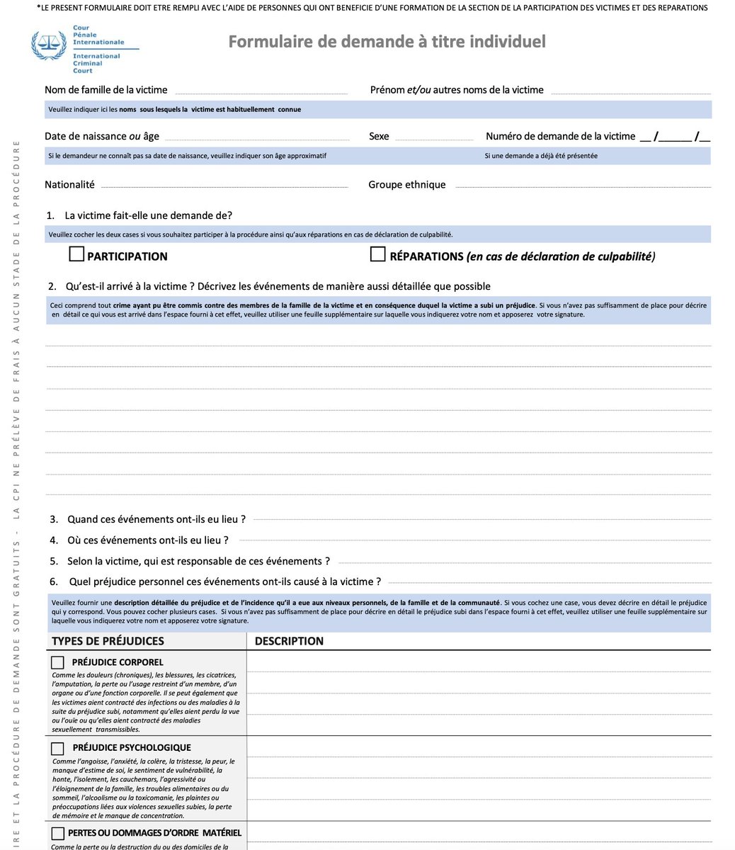 anatolium's tweet image. Nous appelons tous les sénégalais à s'organiser pour faire remplir aux victimes des répressions ce formulaire, y adjoindre toutes les pièces utiles (vidéos, témoignages, pièce d'identité..), le signer et nous les transmettre sur preuves@jbranco.fr

icc-cpi.int/sites/default/…