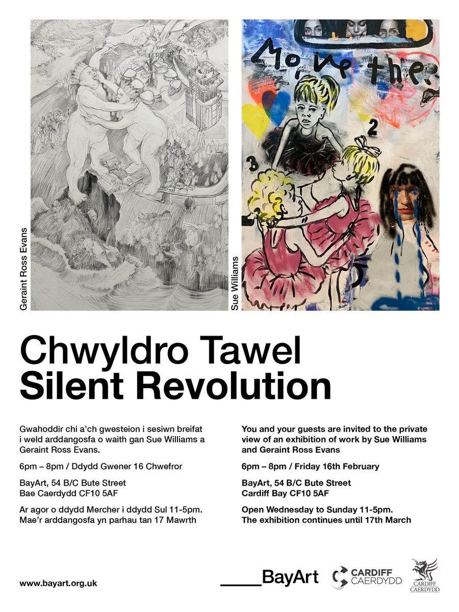 We’ve spent the last couple of days hanging this exhibition at Bay Art, Bute St. Opening this Friday 6-8pm.. breathing new life into one of the best gallery spaces in Cardiff. Everyone is welcome Friday… for more information rcayford@cardiff.gov.uk