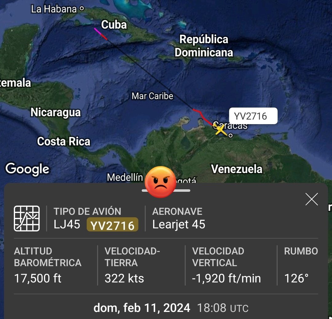 Arr3ch0's tweet photo. PDVSA #YV2716 retornando de La Habana, Cuba. https://t.co/yUcAffCR5g