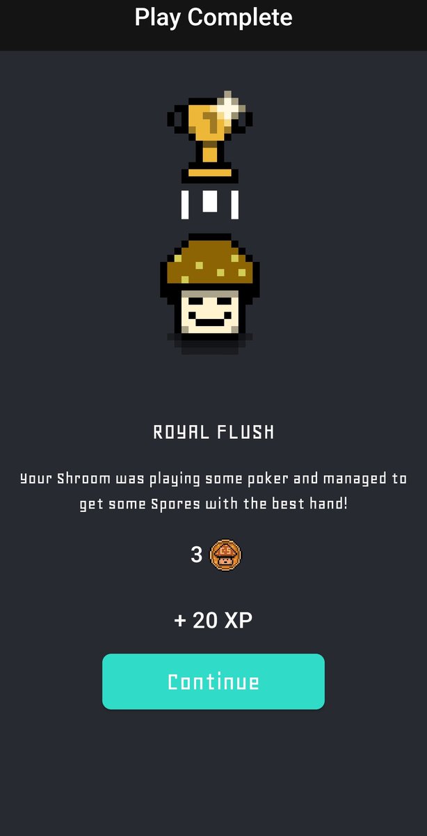 Amazing, did a Royal flush with my little @ShroomsCrypto (that I named "Hamlet"... 🍳) ❗🙏🍄

Maybe a sign with the upcoming <a href="/xCards_/">xCards</a> X <a href="/Globees_Project/">Globees 🌍🐝</a> tournament tonight ? 🐝

#MultiversX