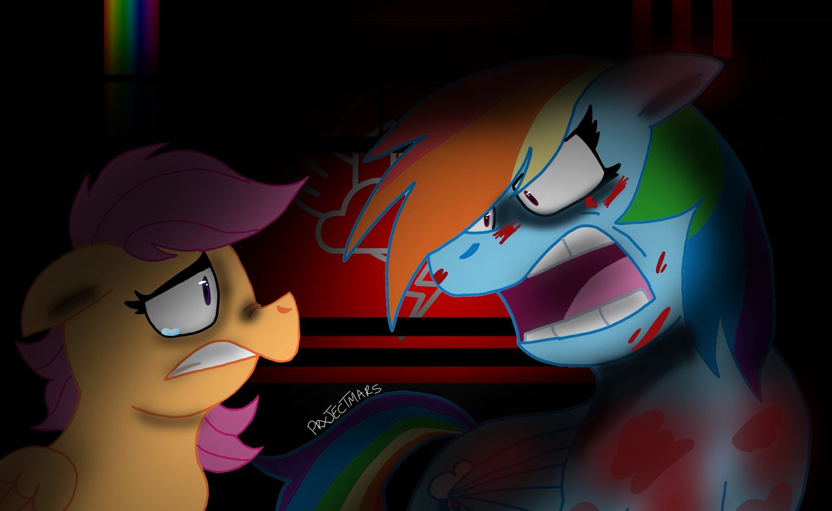 In The Rainbow Factory. Where your fears and horrors come true.

Drew this a few weeks ago! Just had no had time to post it.

#MyArt #mlpart #mlpfim #RainbowDash #Scootaloo #mlpfanart