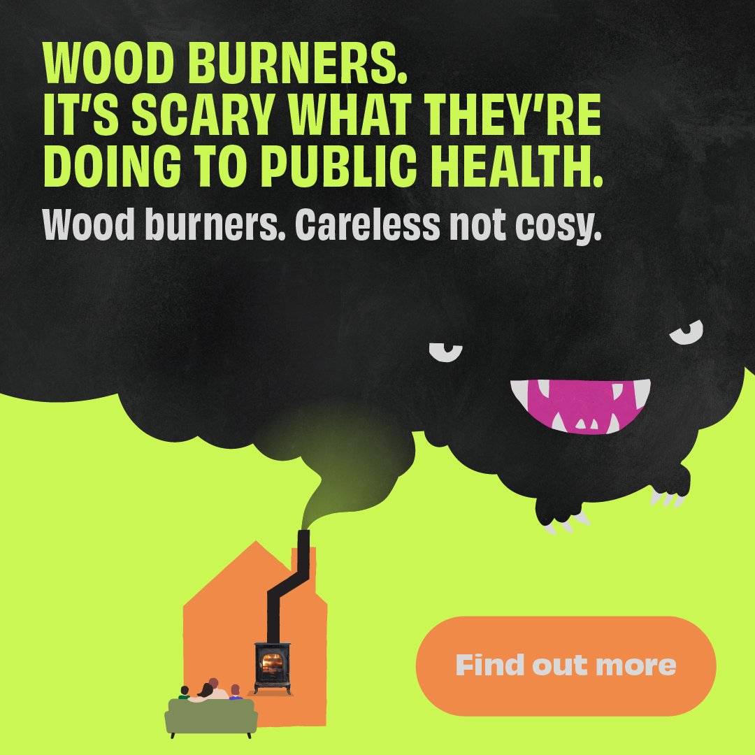 Wood burners, it’s scary what they’re doing to public health. Learn about the not-so-cozy effects of wood burning on air quality and public health. Find out more at woodburning.london