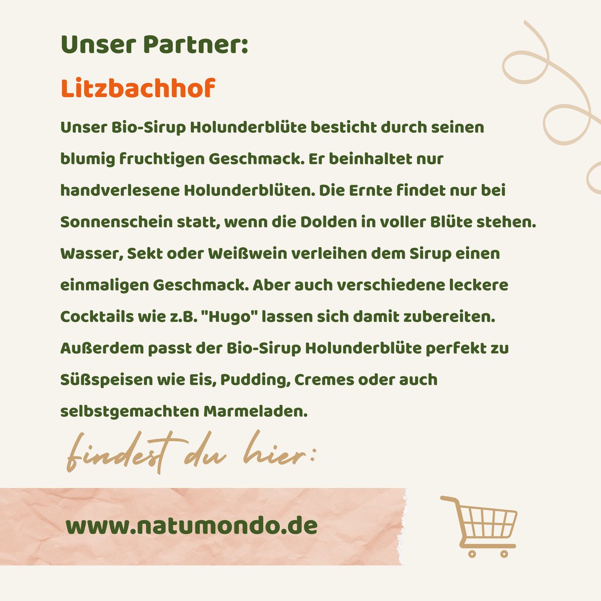 Beliebte Produkte  Diese Woche: Bio-Sirup Holunderblüte von unserem Partner 'Litzbachhof'
#holunder #sirup #holundersirup #natursirup #biosirup #fruchtig #blumig #leckereien #getränke #eis #pudding #cremes #marmelade #selbstgemacht #sirupe #natural #bio #saisonal #regional