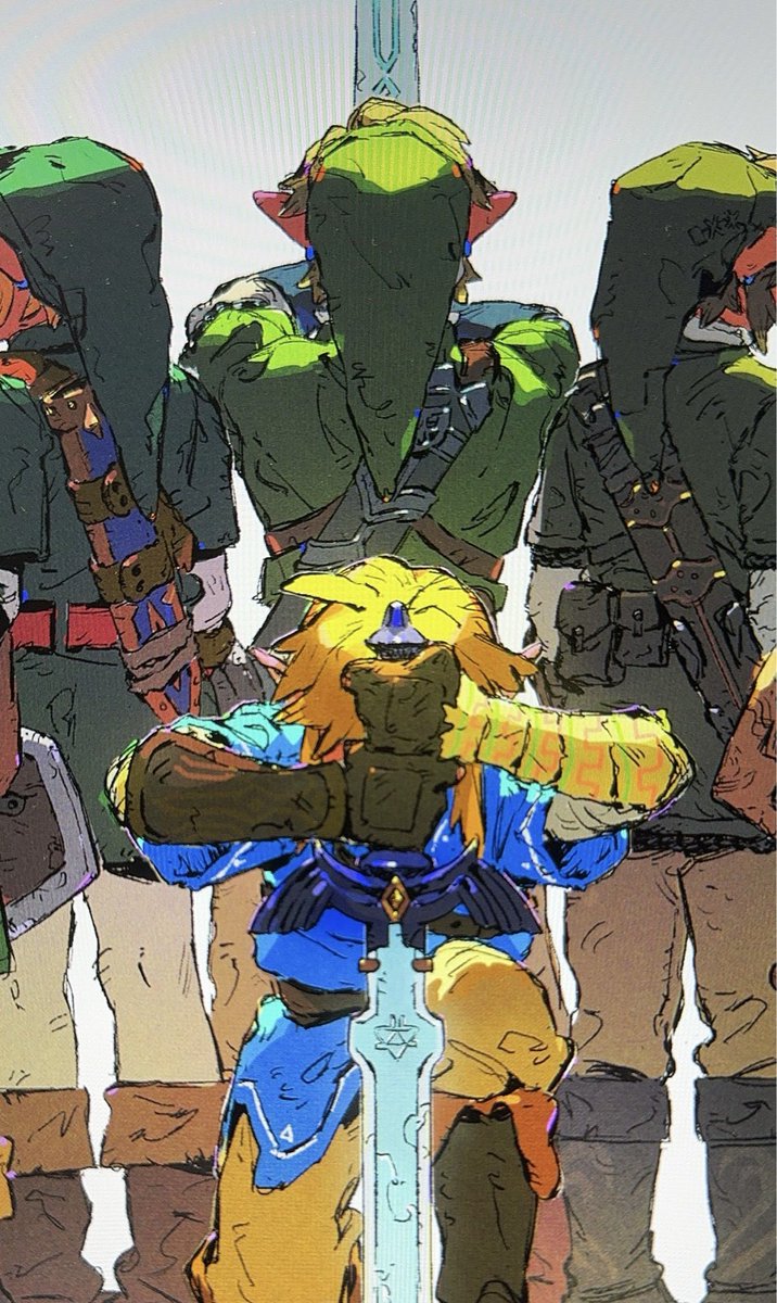 link weapon shield sword master sword multiple boys blonde hair tunic  illustration images