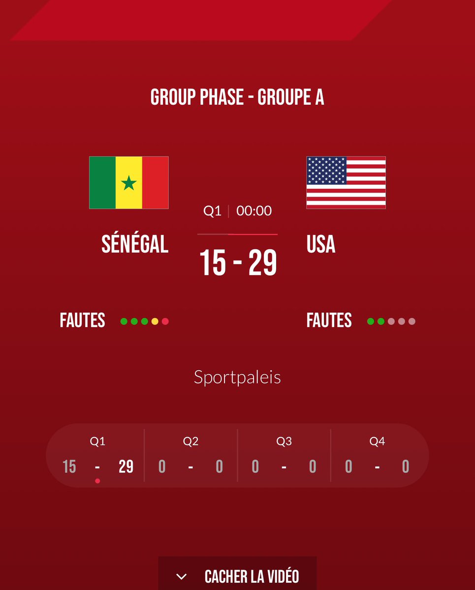 TOURNOI QUALIFICATIF AUX JEUX OLYMPIQUES ANVERS 2024 DAY 3️⃣ FIN 1QT SÉNÉGAL 🇸🇳 1️⃣5️⃣ — 2️⃣9️⃣ 🇺🇸USA #FIBAOQT #SENEGAL #BASKETBALL