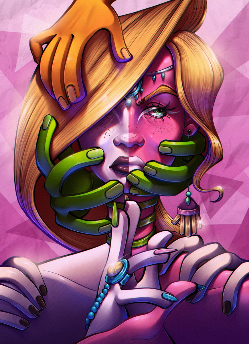 ichorink_'s tweet photo. Eve I drew a while ago for the ‘3 artists 1 base’ collab trend, me and friends did it with NSR characters :D #evensr #nsreve #nostraightroads https://t.co/GDV3XhfIi6