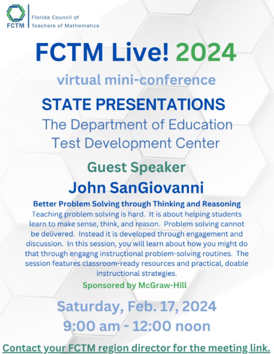 FCTM (@fctmath) on Twitter photo Join us on Saturday, February 17th
with State Presentations and Guest Speaker <a href="/JohnSanGiovanni/">John SanGiovanni</a> Join us on Saturday, February 17th
with State Presentations and Guest Speaker <a href="/JohnSanGiovanni/">John SanGiovanni</a>