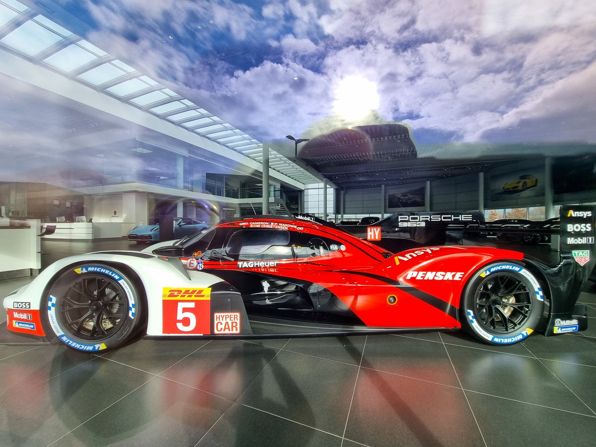 #Porsche center #mannheim #friedrichsfeld presents #teampenske #hypercar #5 1:1 model in its showroom. Its sister #7 recently won <a href="/IMSA/">IMSA</a> <a href="/Rolex24Hours/">Rolex 24 Hours</a> in <a href="/DAYTONA/">Daytona International Speedway</a>. In summer 2024 the european <a href="/FIAWEC/">FIA World Endurance Championship</a> <a href="/porsche/">Porsche</a> <a href="/Team_Penske/">Team Penske</a> wil hopefully win in #lemans for <a href="/PorscheLMDHFans/">Porsche_LMDH_Fans</a>