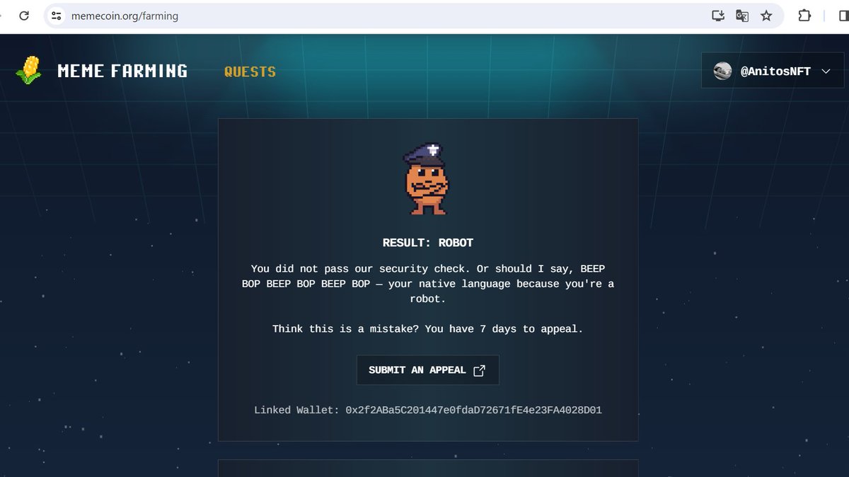 AnitosNFT's tweet photo. Dear @memecoin, I am a human being! I am a girl and I am writing this with my human hands. Please consider my appeal and don't call me a bot 😼 $MEME 🩷
#meme #Drophunters #memecoin #Memeland #memefarming https://t.co/MklE89Dh0l
