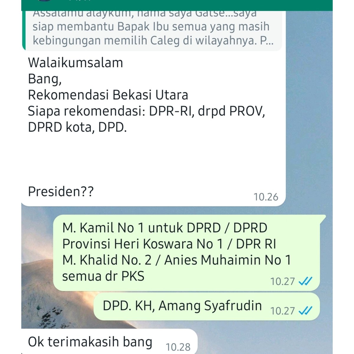 gatse8's tweet photo. Assalamu'alaykum, nama saya Gatse...saya siap membantu Bapak Ibu semua yang masih kebingungan memilih Caleg PKS di wilayahnya. Pilih siapa ya..yuk DM nanti aku bantu
#calegpks #caleg https://t.co/VRuT7KGrDk
