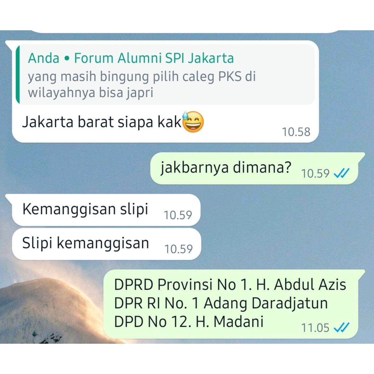 gatse8's tweet photo. Assalamu'alaykum, nama saya Gatse...saya siap membantu Bapak Ibu semua yang masih kebingungan memilih Caleg PKS di wilayahnya. Pilih siapa ya..yuk DM nanti aku bantu
#calegpks #caleg https://t.co/VRuT7KGrDk