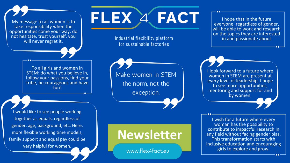 🌟 Make women in STEM the norm, not the exception. 🚀
To celebrate the #InternationalDayOfWomenInScience, we're highlighting the amazing women working on the FLEX4FACT project in our special newsletter  ➡ lnkd.in/eDYtr-4K 

#WomenInSTEM #GenderEquality #WomenInScienceDay
