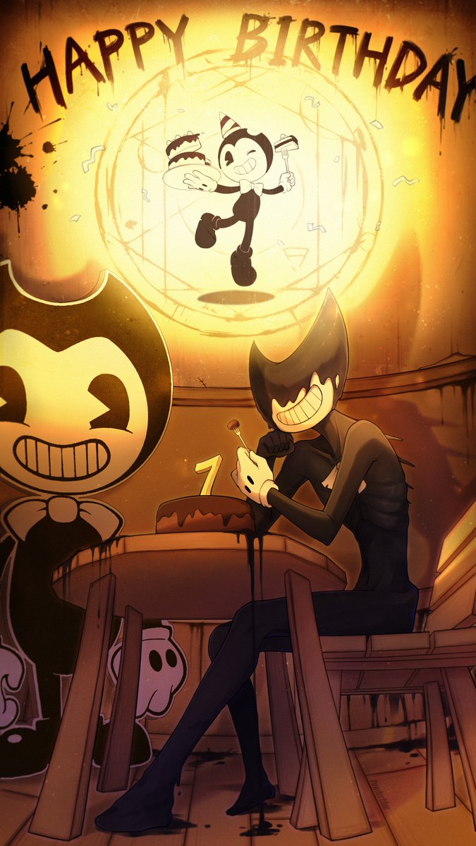 PowderBlue_Lan's tweet image. Happy 7th anniversary!! #BATIM
I completed this artwork in the quickest time ever, but I still arrived late. 😭#bendy
 Happy birthday to you, Bendy！🎉🎉🎉🎉