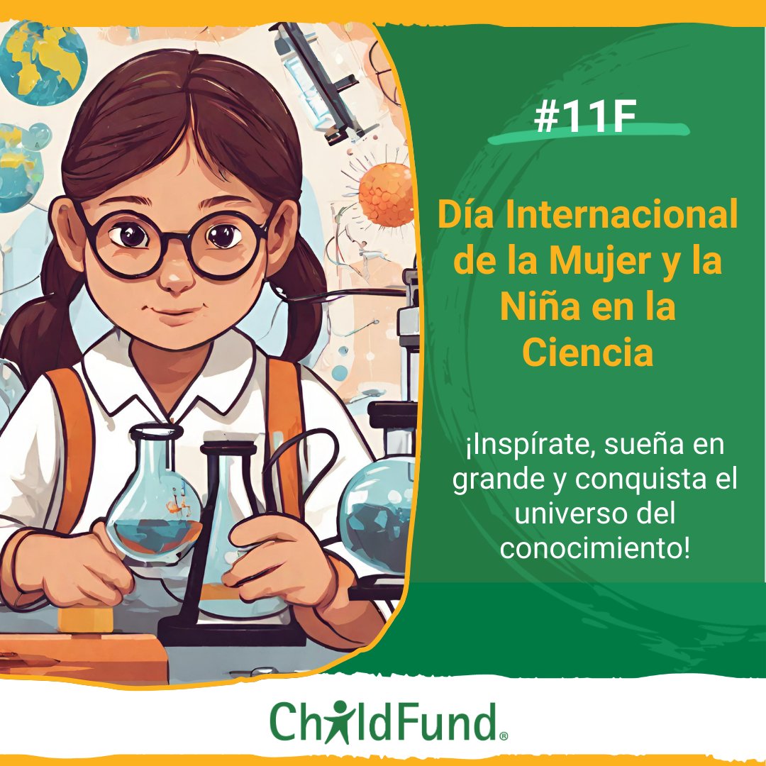 ChildFundEc's tweet photo. 👩🔬#MujeresEnCiencia I ¡Celebremos el Día Internacional de la Mujer y la Niña en la Ciencia!🚀
Hoy aplaudimos a las mujeres y niñas que iluminan el apasionante mundo de la ciencia
Inspírate, sueña en grande y conquista el universo del conocimiento
#NiñasCiencia #11F #ChildFundEc https://t.co/udYRxyflQk