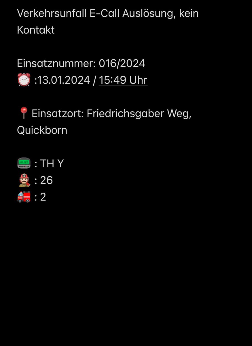 FWQuickborn's tweet image. Einsatz 016/2024