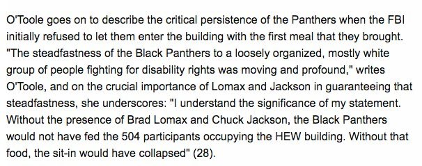 “Excerpt from: Lomax's Matrix: Disability, Solidarity, and the Black Power of 504 by Susan Schweik, recognizing the contribution of the #BlackPanther Party to the disability rights movement. #WednesdayWisdom” -@4WheelWorkOut #BlackHistoryMonth dsq-sds.org/index.php/dsq/…