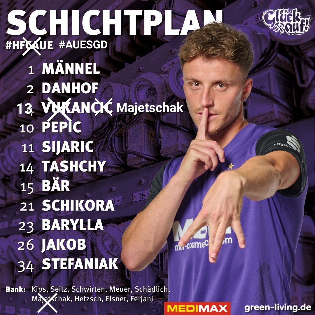 AueMemes's tweet photo. Hallo Admin @FCErzgebirgeAue 
Ich hab mal meine geilen Skills eingesetzt und dir schon mal als Hilfe die Aufstellungsgrafik für nächste Woche gemacht:
#HFCAUE #AUESGD https://t.co/8LH46hWQNM