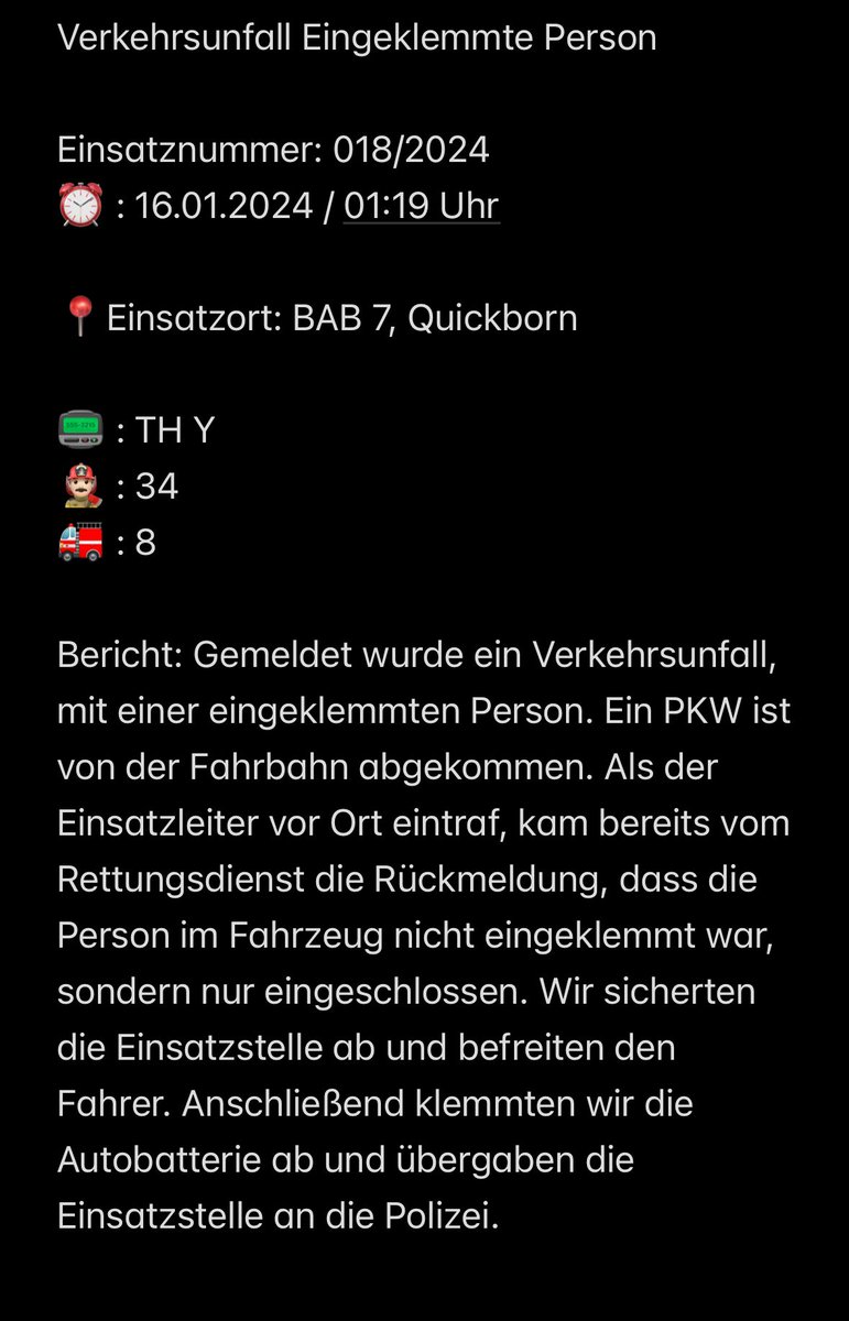 FWQuickborn's tweet image. Einsatz 018/2024